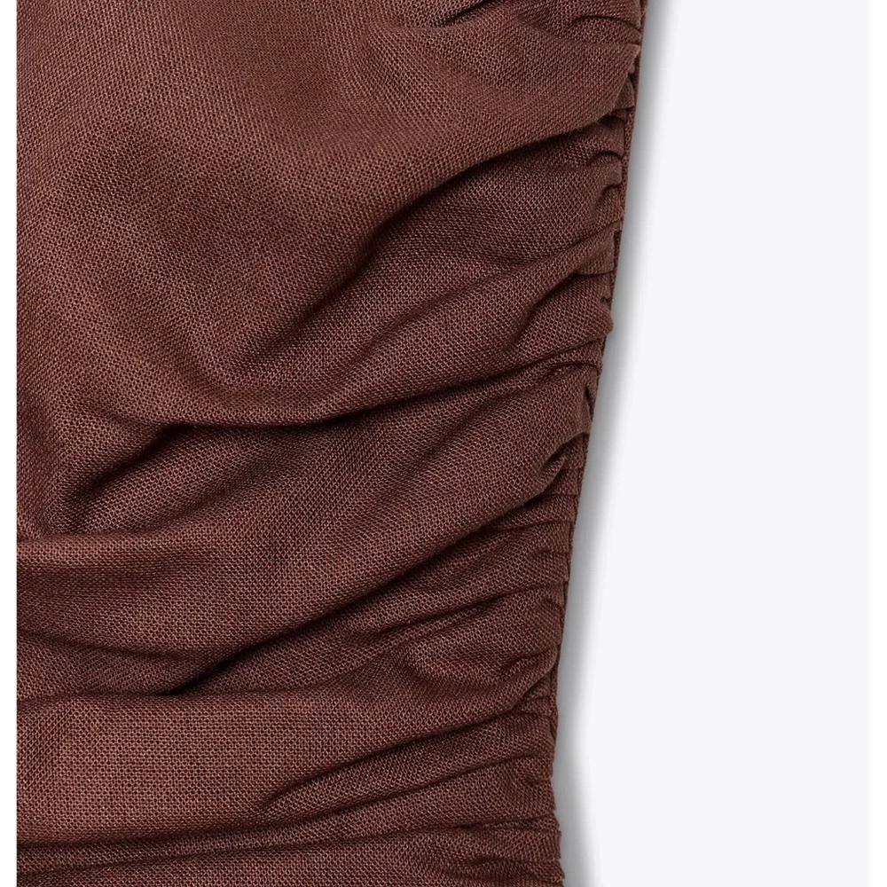 Zara Elegant linen Strapless Rust jumpsuit - Picture 15 of 16